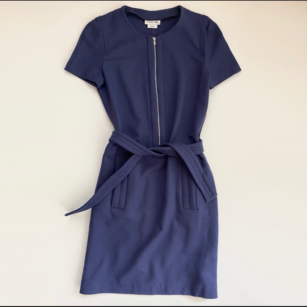 Lacoste Blue Waist Tie Dress